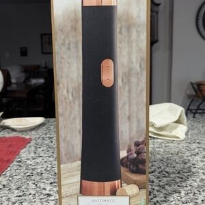 Laura Ashley Black and Copper Electric Wine Opener/Silcone 8 Ice Spheres Mold